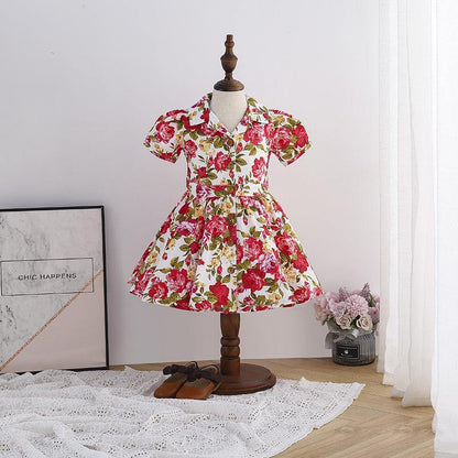 Vintage baby girl roses dress