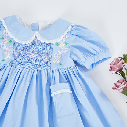 embroidered with cute heart and floral