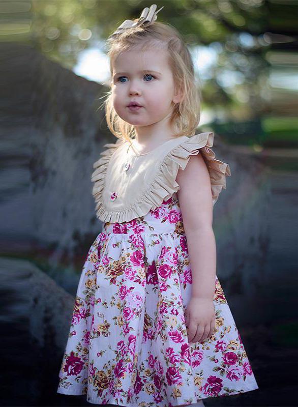 Pretty floral summer girl dress