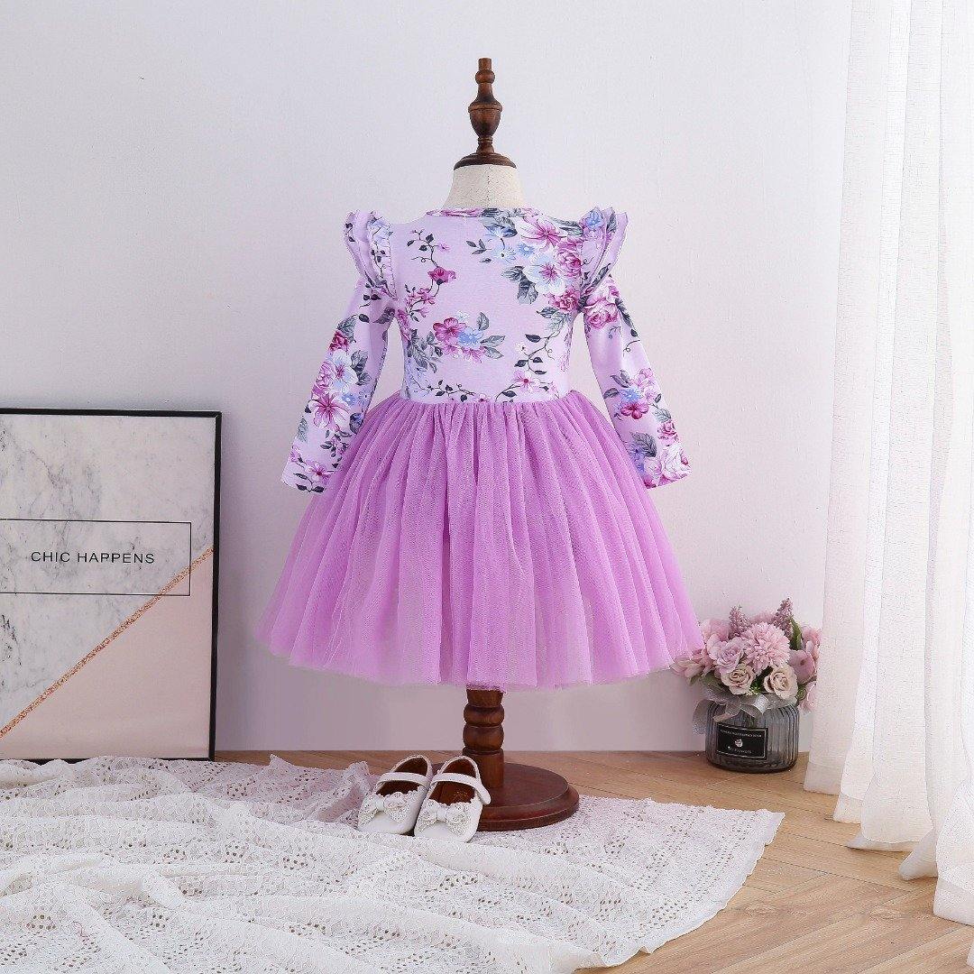 Vintage floral tutu dress at the back