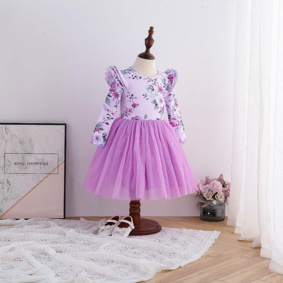 Vintage floral tutu dress pink